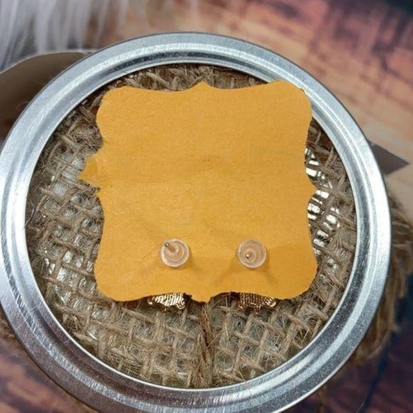 Turtle Blue Stone Earrings - Sea Turtle - Picture 4 of 4